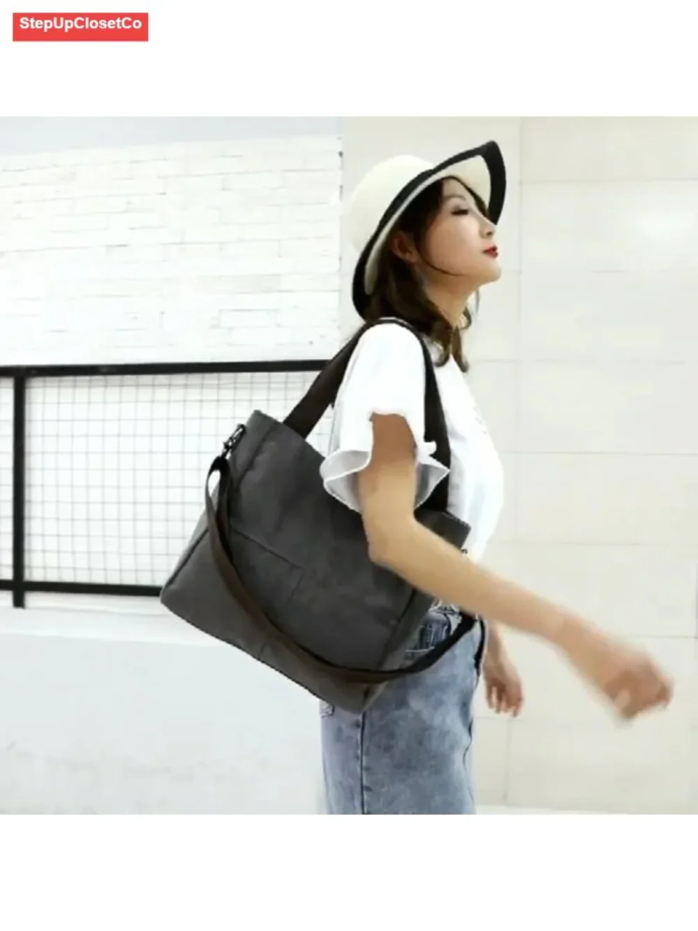 Women's Canvas Tote Bag Satchel Shoulder Crossbody Work Travel Purse